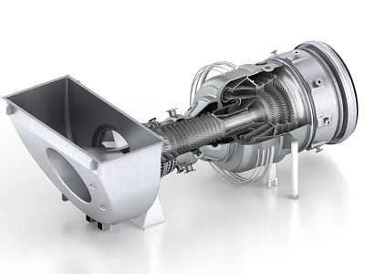 Gas turbine generator industrial equipment 3d model