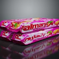 Kalmary Delicious Strawberry Flavored Snacks with Vibrant Pink Packaging Stacked