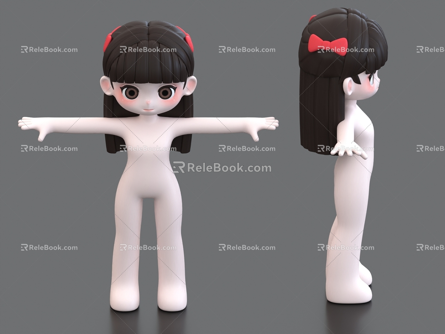 Cartoon Girl Cartoon Girl Cartoon Hair Cartoon Hairstyle Cartoon Little Girl 3d model