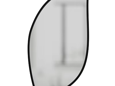 Modern Home Decor Mirror With Unique Curved Shape And Black Frame Design 3d model
