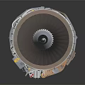 modern turbine aircraft engine turbofan aircraft turbine 3d model