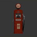 Vintage Red Gas Pump With GAS Sign Regular Label And Fuel Nozzle