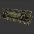 Vintage Black Steam Train Model With Gold Stripes And Retro Design