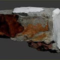 Wooden Stone Material With White And Orange Natural Rough Surface Texture