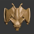 Golden Bat Shaped Ring With Unique Design For Stylish Daily Accessory 3d model