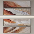 Abstract Painting With Brown Beige White Flowing Wavy Texture For Modern Wall Decor