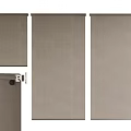Simple Brown Roller Blinds with Textured Fabric and Easy Mounting Hardware 3d model