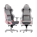 Pink Ergonomic Gaming Chair With Mesh Back Adjustable Armrests And Swivel Base