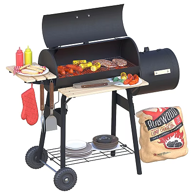 Modern barbecue grill charcoal grill 3d model