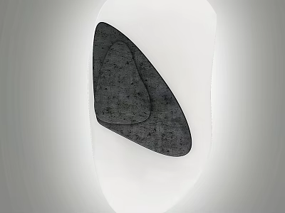 Black Leaf Shaped Wall Decor with Textured Surface on White Wall 3d model