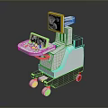 Industrial Equipment With Display Screen Control Panel And Rolling Wheels For Mobility