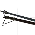 Medieval Weapon Sword With Ornate Hilt Leather Scabbard And Bladed Edge Design