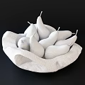 Fresh Ripe Pears Placed in Natural Wooden Bowl with Rustic Design