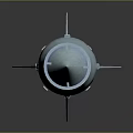 Shiny Silver Missile Weapon with Red Stripe PRARAMS Label and Streamlined Metallic Surface Design