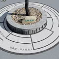 Garden Landscape With Circular Tree Basin Gentle Breeze Person Sitting On Grassland Under Sky