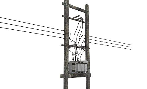 Modern high-voltage electric box for electric poles 3d model