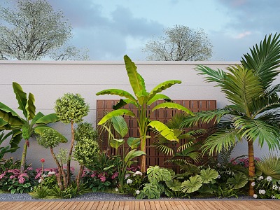 Modern courtyard landscape sketch garden landscape plant landscaping plant pile plant combination model