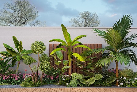 Modern courtyard landscape sketch garden landscape plant landscaping plant pile plant combination 3d model