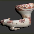 Ceramic Household Item With Red Patterns And Unique Decorative Design 3d model