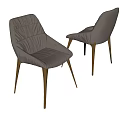 Modern Leather Upholstered Dining Chairs with Wooden Legs and Contemporary Design