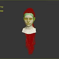Game or Movie Character Hairstyle Featuring Orange Hair and Braided Top on White Mannequin Head