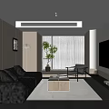 Modern Living Room Interior With Beige Sofa Wooden Coffee Table And Green Plant