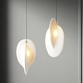 Modern White Shell Shaped Pendant Lights With Soft Warm Glowing Illumination 3d model