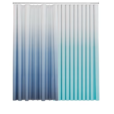 Two Tone Gradient Striped Shower Curtain For Modern Bathroom Accessories 3d model