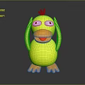 Cute Yellow Duck Toy With Big White Eyes And Hands On Head