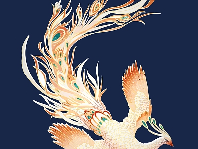 New Chinese Carved Phoenix Bird King of Birds Phoenix Dance Nine Days Luan Feng Xuan Bird Dragon Phoenix model