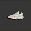 White And Beige Chunky Sneakers With Pink Accents Retro Breathable Mesh Upper And Thick Sole
