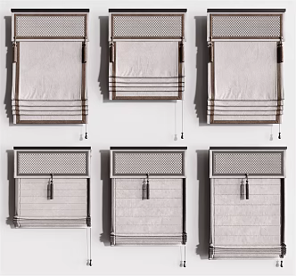 New Chinese Curtain Fabric Curtain 3d model