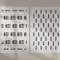 Two Contemporary Square Rugs Featuring Geometric Circular Patterns And Vertical Striped Designs