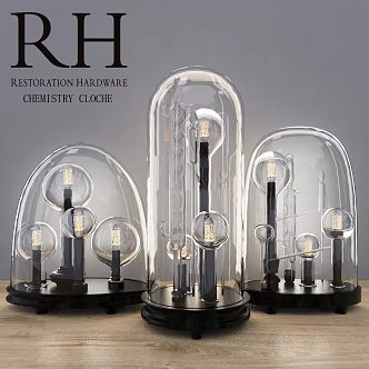 RH Modern Minimalist Glass Table Lamp Table Lamp Metal Table Lamp Creative Table Lamp 3d model