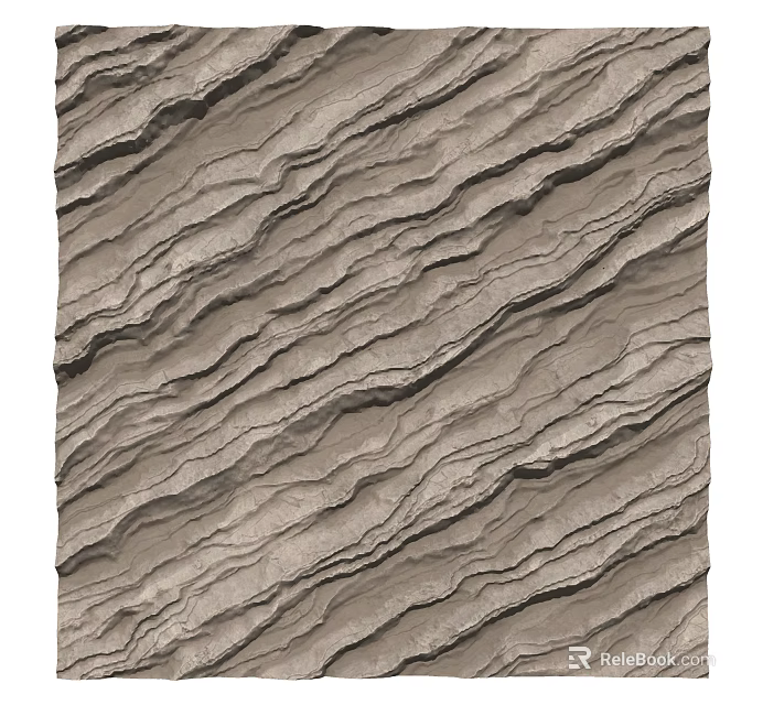 Gray Textured Background Wall With Natural Wavy Patterns And Abstract Design 3d model 
