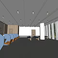 Spacious Modern Government Service Hall Interior With Waiting Area Service Counters And Comfortable Seats