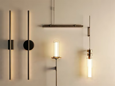 Modern Wall Lamps With Sleek Metal Frame And Cylindrical Glass Shade Design 3d model