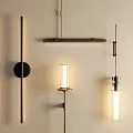Modern Wall Lamps With Sleek Metal Frame And Cylindrical Glass Shade Design