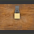 Orange Wooden Box With Natural Wood Grain And Golden Metal Lock