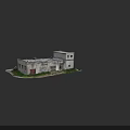 Abandoned Industrial Factory Building With Weathered Brick Walls And Broken Windows