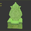 Ornate Carved Wooden Chair With Traditional Intricate Backrest Armrest Floral Pattern Design