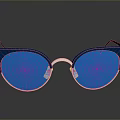Stylish Blue Cat Eye Sunglasses With Reflective Lenses And Metallic Frame