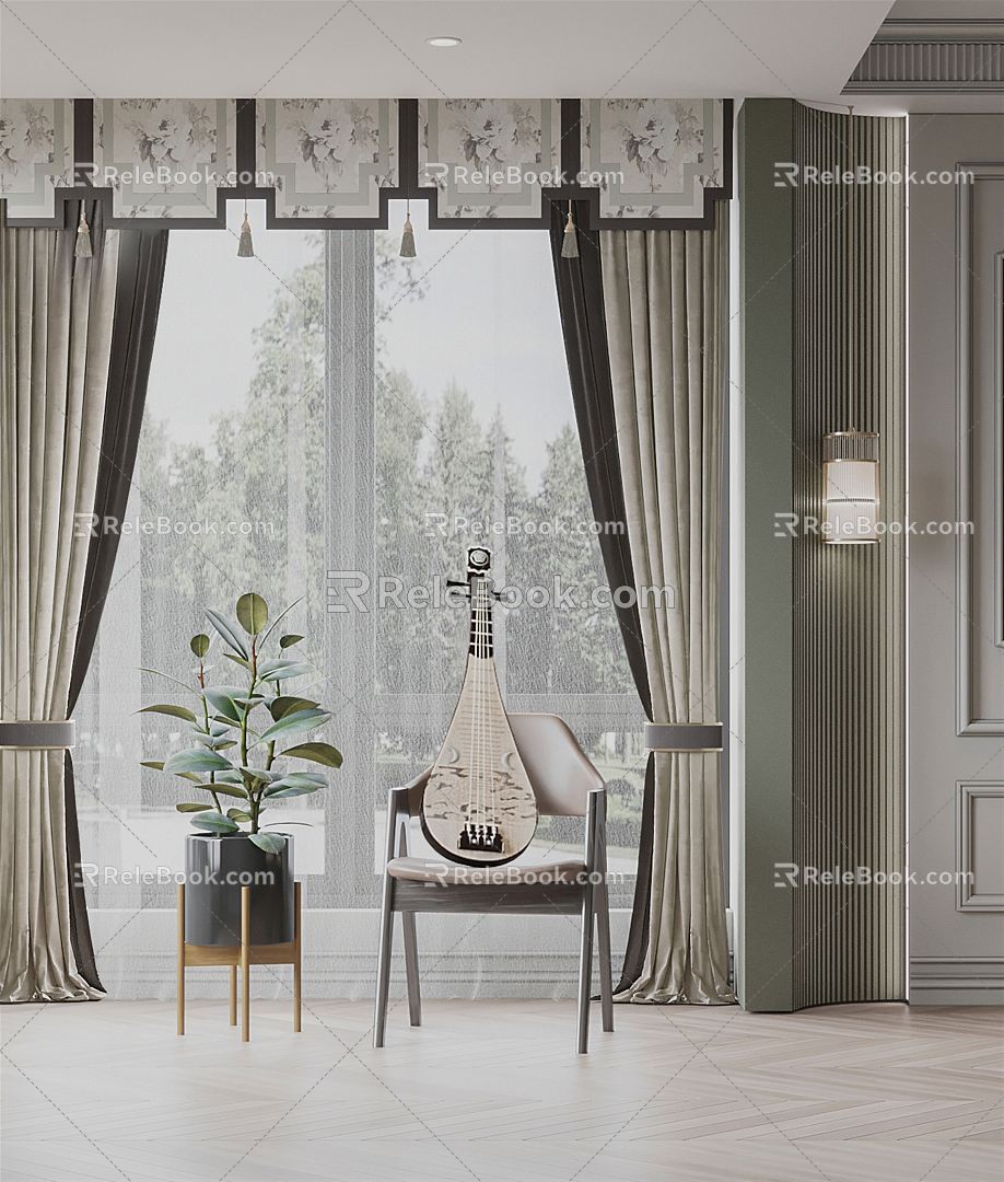 New Chinese Curtain 3d model