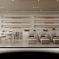 Luxury Modern Beauty Salon Interior Design With Neat Nail Polish Display And Comfortable Pedicure Chairs