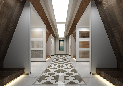 Modern showroom tile floor showroom 3d model