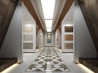 Modern showroom tile floor showroom 3d model