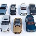 Different Car Models With Various Colors And Styles On 3d model