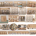Various Style Wooden Bookcases With Multiple Shelves For Home Library Display Arrangement