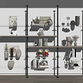 Modern Storage Rack Storage Rack Bookshelf Ornaments Combination 3d model