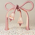 Pink Curved Street Lamps Photo Spot With Two Lamp Shades And Colorful Pebble Floor